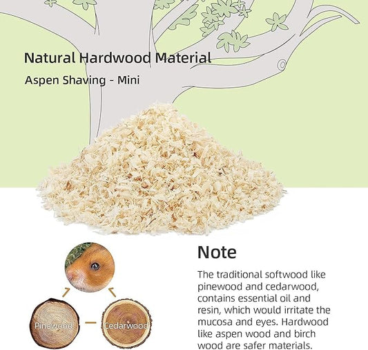 Niteangel Aspen Shaving Hamster Beddings for Syrian Dwarf Hamster Gerbil Mice Degu Rat Rabbit Bunny Guinea Pig Chinchilla Hedgehog or Other Small Pets (30L - Mini)