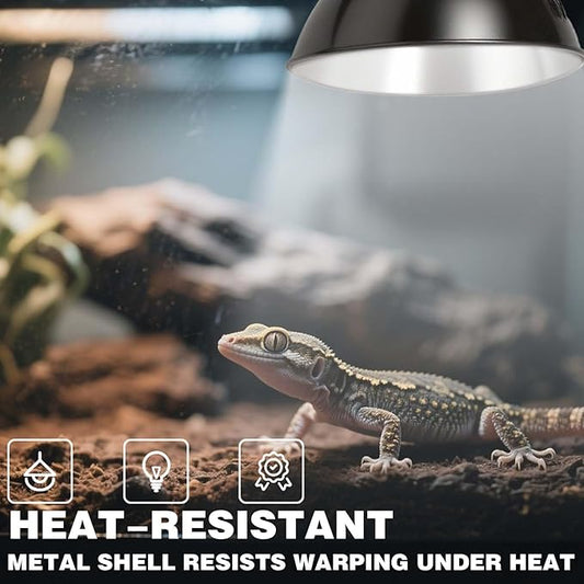 Reptile Light Fixture,Max 160 Watt - Standard 5.5 Inch - 3mm Thickness Dome Shade, Suitable for Reptile Basking Bulb Lamp/Heat Lamp/Ceramic Heater E26