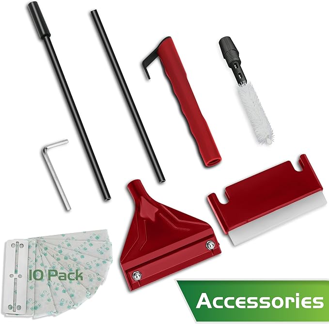 24.5’’ Professional Algae Scraper, Aquarium Blade Cleaner with 10 Pcs Replaceable Blades Stubborn Algae, Suitable for Water Tank Size Above 30 Gallons