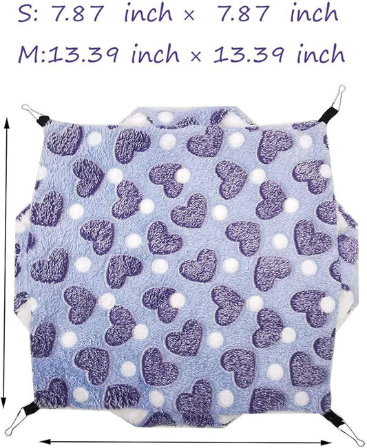 LEFTSTARER Bunkbed Sugar Glider Hammock, Ferret Beds, Small Pet Cage Accessories - Chinchilla, Hamster Bedding (Green-Heart, Medium)