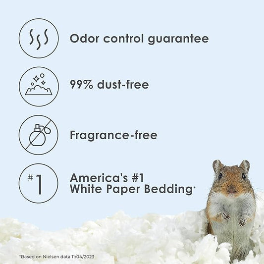 Kaytee Clean & Cozy White Paper Bedding, Made for Small Animals, 24.6 Liters