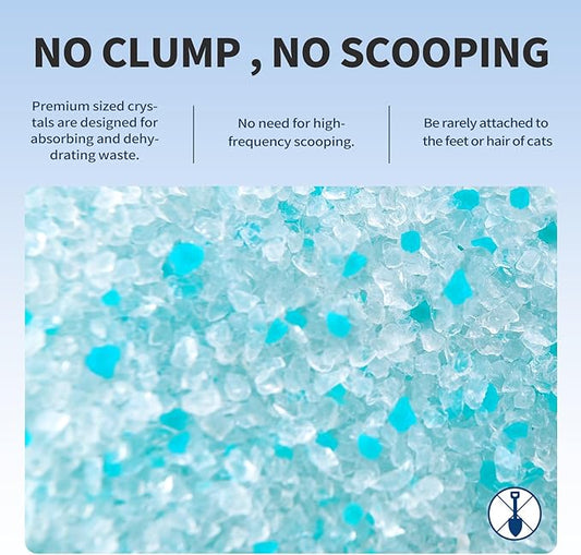 Cat Litter Crystals No Clumping Odor Control Kitty Litter Non-Clumping No scooping Low Dust, Low Tracking, Dehydrates Waste Cologne - 25.8 lbs (6 x 4.3 lb Packs)