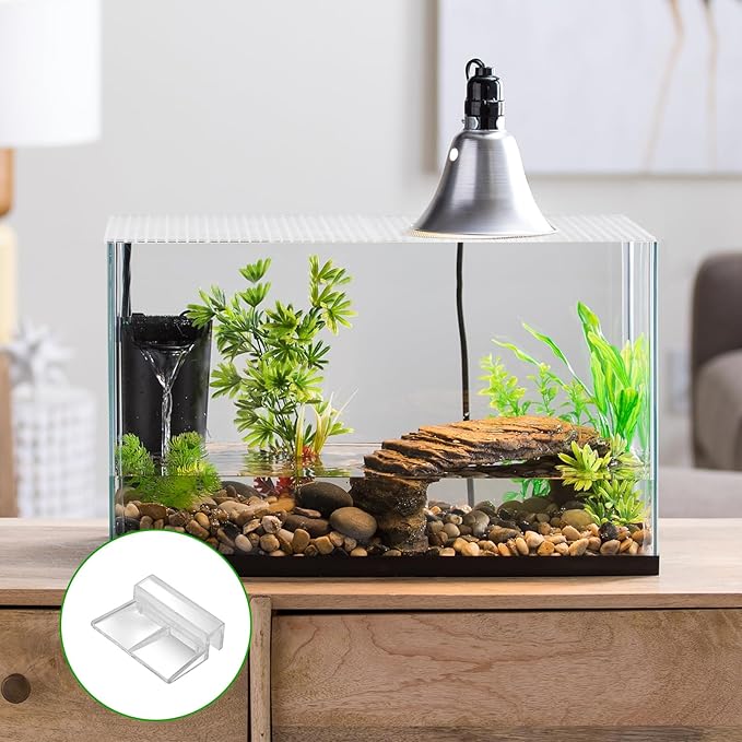 VOGGV 4 Aquarium Lid Hood Fish Tank Cover with Plastic Grid Panel Egg Crate Grate -Included 6PCS*6mm and 6PCS*10mm Fish Tank Lid Clips