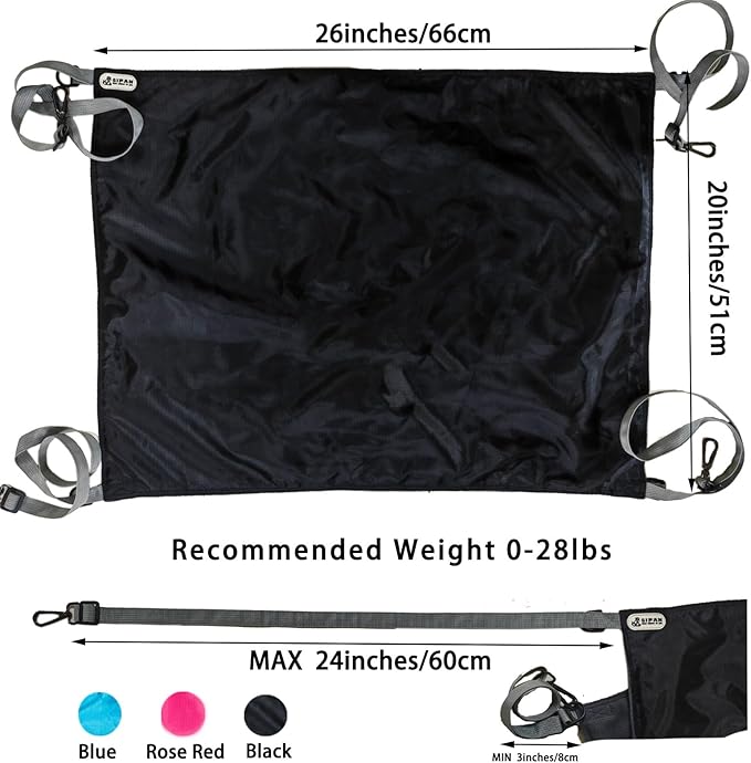 Extra Large Hanging Cat Hammock, Bed & Mat - Washable, Waterproof, Cooling Pad for Cats 26 x 20 inches (XX-Large, Red)