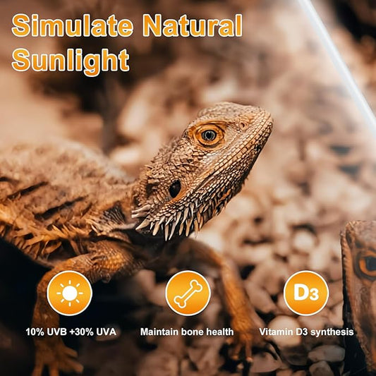 LUCKY HERP T8 18W UVB 10.0 Reptile Light, UVA UVB Reptile Light Bulb 2 Pack, Fluorescent Lamp for Reptiles Amphibians Lizards Chameleons