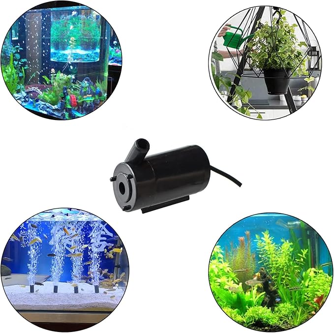 2Pcs DC 3-5V Micro Submersible Mini Water Pump for Aquariums Fish Tank Pond Fountain Hydroponics Garden (2Pcs Black)