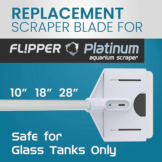 Flipper Aquarium Algae Scraper Blades | Platinum Stainless Steel Blades for Scraper | Algae Remover for Fish Tank - Replacement Stainless Steel Blade for Glass Tanks - Aquarium Cleaner Blade Card