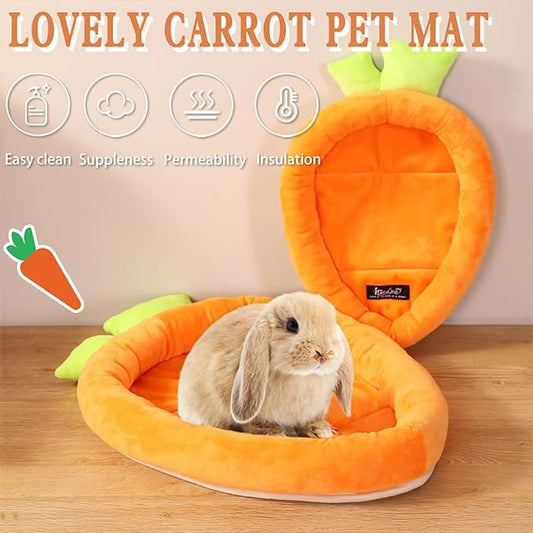 Bunny Bed Rabbit Bed Carrot Shape Bunny Beds Soft Comfortable Rabbits Beds Machine Washable Indoor Guinea Pig Bed Cute Small Animal Bed for Guinea Pig Chinchilla Ferret Squirrel Hedgehog (Large)