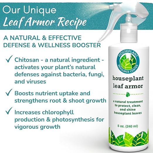 Leaf Armor Spray for Houseplants – Protects Against Fungal Leaf Spots, Bacteria, Pathogens & Yellowing | Natural & Non-Toxic Formula | Ready-to-Use | Made in USA – 8 oz