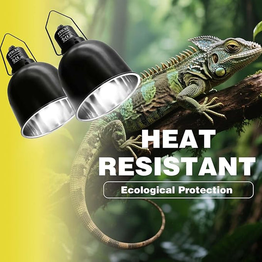 5.5-Inch Reptile Heat Lamp Fixture (2 Packs) Dual-Switch Reptile Light Fixture Reptile Heat lamp Single Fixture Max 200W Power E26
