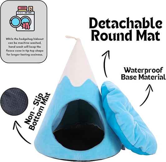 Guinea Pig Fleece Tunnel House – Soft Cozy Cone Hideout Bed for Guinea Pigs, Chinchillas, Rats, Hedgehogs – Small Animal House by The Kozko Hut