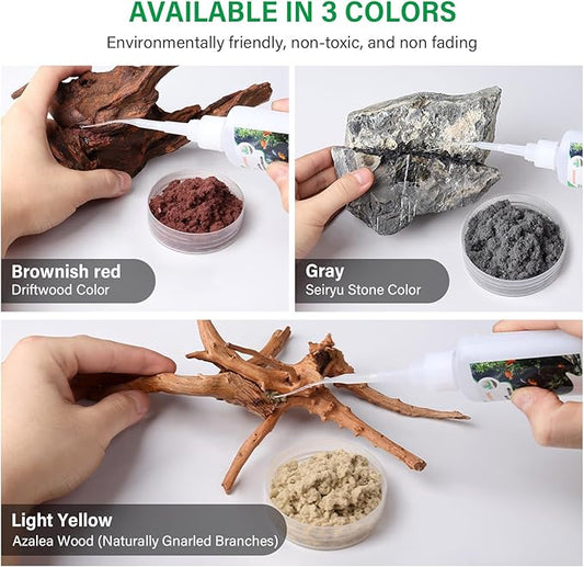 Cotton Wool for Aquascape- Gap Filler Cotton for Rocks & Wood | Aquarium Safe Bonding Material | Secure Adhesive Helper (Light Yellow(Dragon Stone Color))