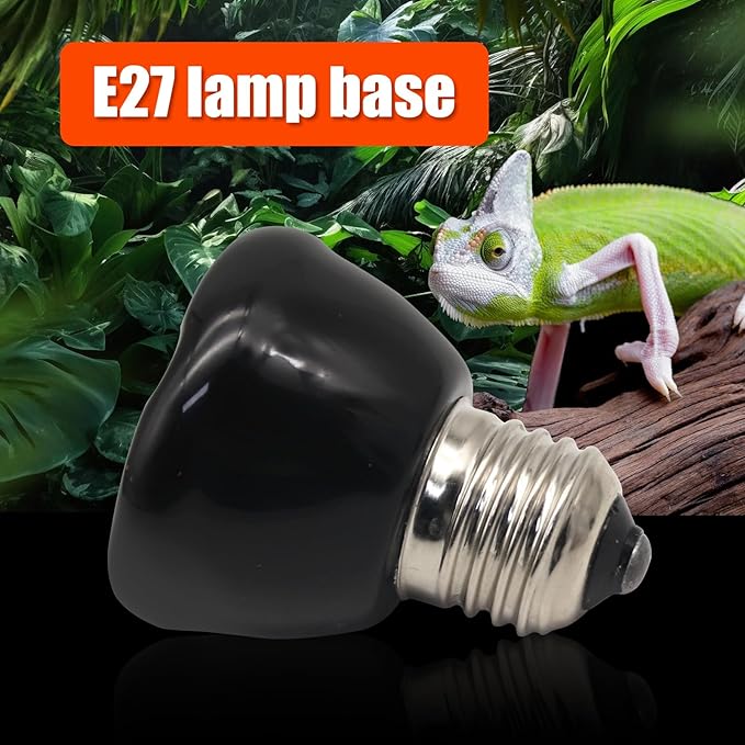 Mini Reptile Heat Lamp, 25w Infrared Ceramic Heat Emitter, No Light Emitting Reptile Heat Bulbs,Ceramic Heat Lamp for Amphibian, Chicken Coop,Cat, Turtle, Snake,Terrarium (2, 100 W)