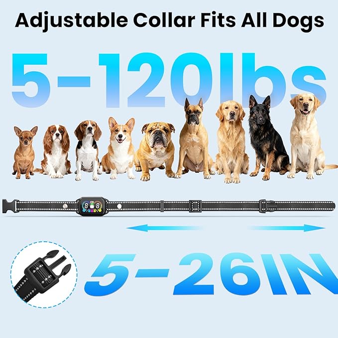2 in 1 Dog Shock & Bark Collar - 4500FT Remote Collar with Voiceprint Recognition, Beep/Vibration/Shock Modes, 8 Sensitivity Levels, IP67 Waterproof, Portable Training Collar for 5-120lbs Dogs