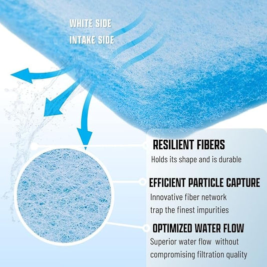 Aquarium Filter Media Pad Cut to Fit Roll, 12" x 72" (6 ft)