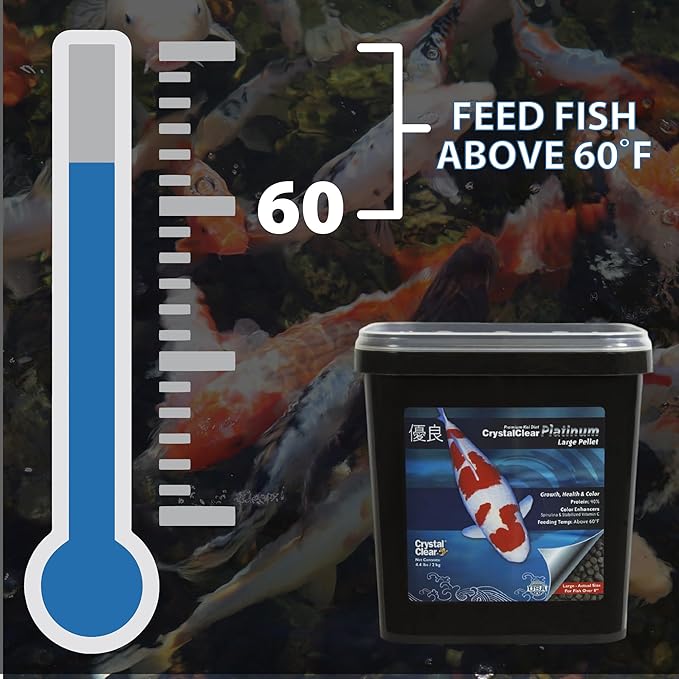 CrystalClear Platinum Fish Food, Premium Floating Pellets for Koi & Goldfish – Boost Growth, Color, and Wellness in Backyard Ponds & Water Gardens, 3mm Pellets, 2.2 Pounds