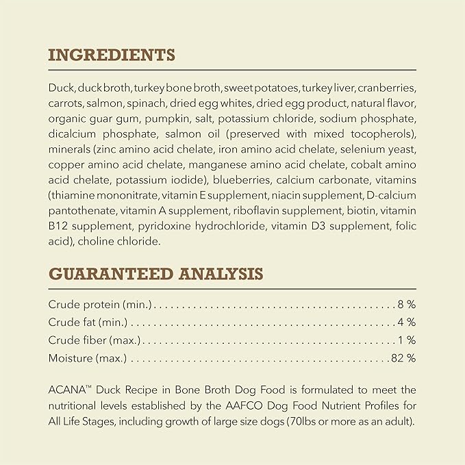 ACANA Premium Chunks in Bone Broth Grain-free Wet Dog Food Duck Recipe 12.8oz Cans (12 Count)