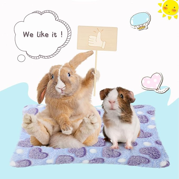 Jetec 4 Pcs Guinea Pig Bed Mat 11" x 10" Bunny Beds for Rabbits Indoor Washable Small Animal Bed Plush Sleeping Pad for Rat Hedgehog Sugar Glider Chinchilla Squirrel Dogs Cats Ferrets Hamster