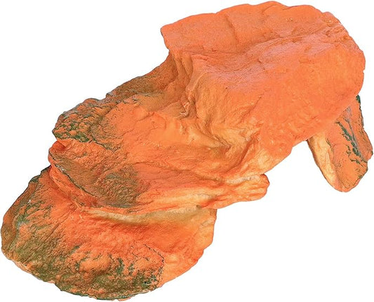 Reptile Rock Hide Cave Hiding Place, Rock Basking Platform,Great for Lizards,Snakes,Turtles,Geckos,Frogs,Amphibians,Small Animals - Lagrge Size(Yellow-Orange)
