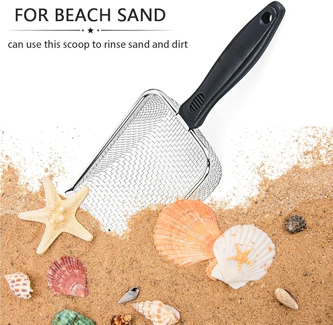Cat Litter Scoop,Kitty Litter Scoop with Stainless Steel Mesh, 2.8mm Hole Scoop for Cat Litter,Chicken Coop Sand, Beach Sand