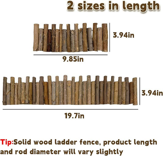 Hamster Bridge19.7x3.9in&9.8x3.9in Hamster Wooden Fence Rat Flexible Bendy Climbing Ladder Cage Accessories Toy for Syrian Gerbil Mouse Rat