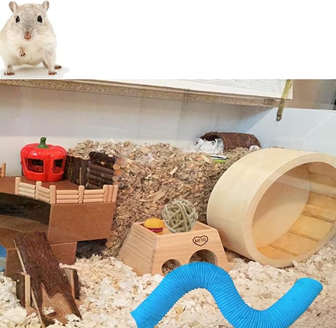 Plastic Hamster Fun Tunnels,Ferrets Foldable Exercising Training Tunnels Hamsters Hideout Tube 15 Pcs Small Animal Chew Toys for Guinea Pigs, Chinchillas, Rats, Gerbils (Blue)