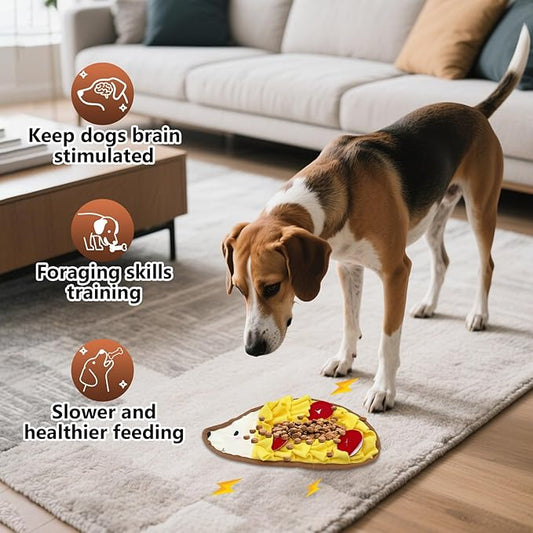 Hedgehog Snuffle Mat for Dogs and Cats – Nosework Puzzle Toy for Small Medium Pets, Crinkle Treat Dispenser Toy, Interactive Enrichment Plush for Mental Stimulation and Slow Feeding