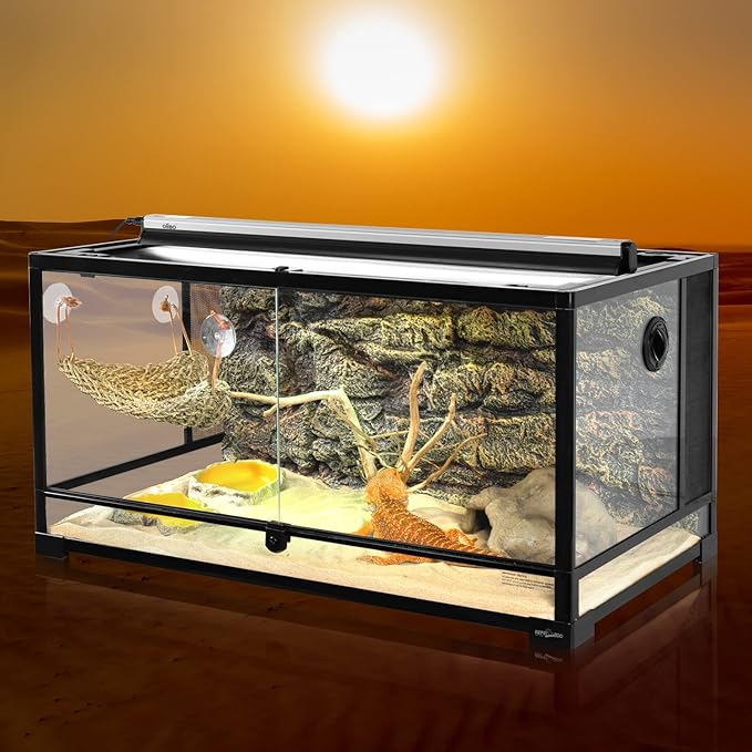 Oiibo T5 UVB Reptile Lighting Combo Kit, Reptile Light Fixture with Desert 12.0 UVB Bulb High Output T5 HO UVB Reptile Light with Detachable Curved Reflector(24W)