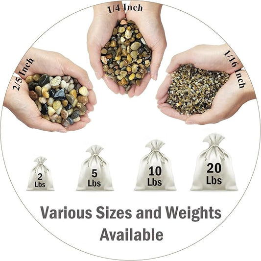 10LB Pea Gravel for Landscaping,1/4 Inch Aquarium Gravel. Decorative River Rocks for Fish Tank Succulent Vase Cactus Bonsai Plant Soil Cover and Outdoor Landscaping Rocks