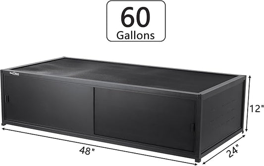 Versatile PVC Reptile Cabinet with Acrylic/PVC Door Options - Large Reptile Terrarium 48x24x12 inch Ideal for Snake Cage or Multi-Functional Enclosure (12-Inches Height)