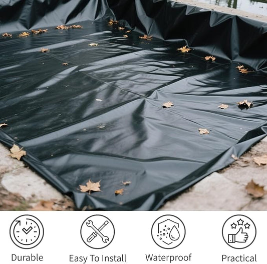 Pond Liner Durable UV Resistant, Easy Cut, Garden Pond, Waterfall, Backyard Landscaping, Aquatic Habitat, Fish Pond, Outdoor Water Feature (10x15 Feet)