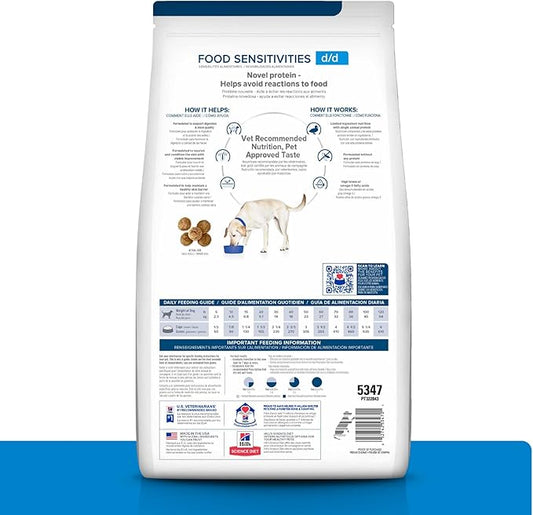 Hill's Prescription Diet d/d Skin/Food Sensitivities Potato & Duck Formula Dry Dog Food, Veterinary Diet, 8 lb. Bag
