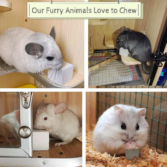 Hamiledyi 20 Pcs Chinchilla Lava Blocks Flower Shape Rabbit Chew Toys Bunny Lava Teeth Grinding Stone Small Animal Mineral Calcium Stone for Hamsters Rabbits Chinchillas Squirrels Rats Parrots