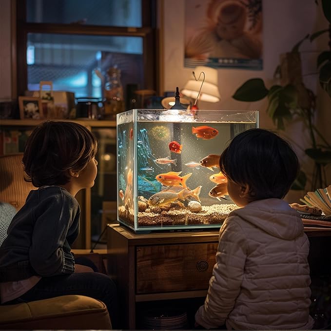 Ultra Clear Glass Fish Tank 6.5 Gallon, 6mm Thickened Rimless Aquarium Tank Low Iron, Cube Aquarium 11.8in x 11.8in x11.8in