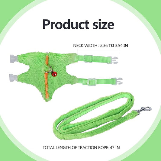 Ferret Harness, Ferret Leash, Ferrets Harness and Leash Set with Safe Bell, Ferrets Collar Small Animals Vest Harnes for Puppy, Teacup Dog and Other Small Pet (Blue)