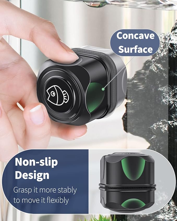 Pawfly 2 Inch Algae Scraper Aquarium Magnetic Brush Scratch-Free Scrubber for Nano Fish Tank Glass Cleaning, 2 Pack