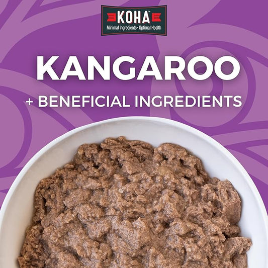 KOHA Limited Ingredient Diet Kangaroo Entrée for Dogs - Grain Free Wet Dog Food with No Fillers - Sesnsitive Stomach Kangaroo Dog Food - 13 oz Pack of 12