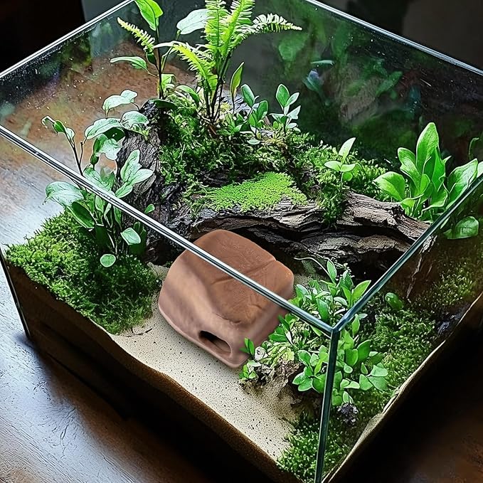 Gecko Cave Reptile Hide – Naturalistic Terrarium Shelter for Geckos, Lizards, Snakes, Bearded Dragons, Tortoises & Other Reptiles