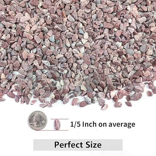 5LB Succulent and Cactus Gravel Pebbles, 1/5 Inch Natural Decorative Polished Stones, River Rocks for Vases Gardening Indoor and Outdoor Decorative Rocks, Red