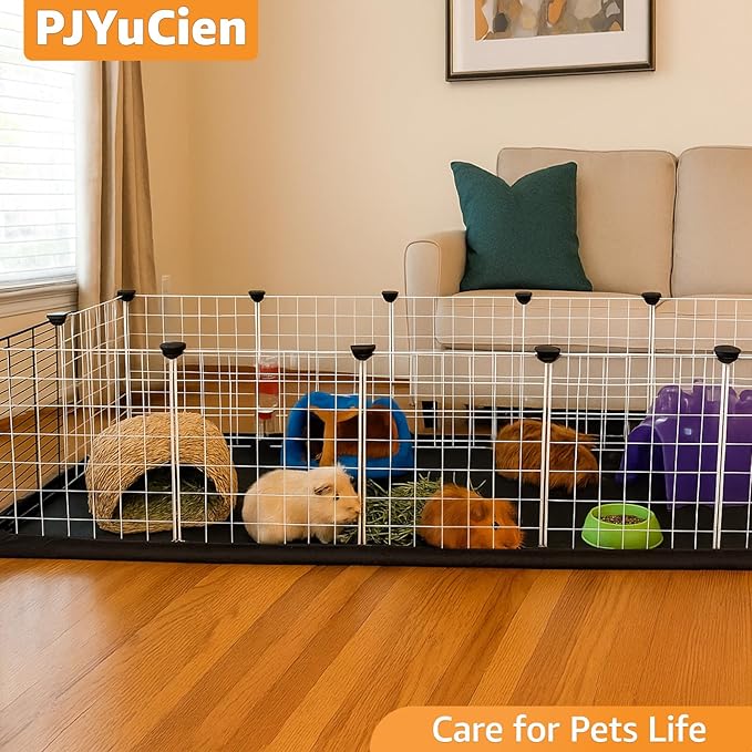 PJYuCien Guinea Pig Cage Liner, Waterproof Liner for C&C Guinea Pig Cage, Easy to Install, Suitable for Guinea Pigs, Rabbits, Totoro, Hedgehogs, Ferrets, Small Animals, Not Include Cage (24" X 60")