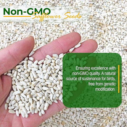 Wildlife Safflower Seed for Wildlife Bird Feeding, Non-GMO and USA Small Farm Grown, 12 lbs
