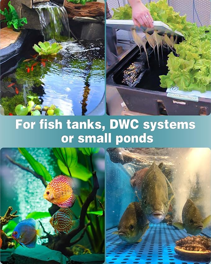 Pawfly Aquarium Air Stone for Air Pump 5 Inch Fish Tank Air Stone Bubbler Cylindrical Bubble Release Tool Oxygen Diffuser for Fish Tanks Buckets Small Ponds and DWC Systems, 2 Pack