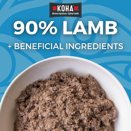 KOHA Limited Ingredient Diet Lamb Entrée for Dogs - Grain Free Wet Dog Food with No Fillers - Canned Dog Food Sensitive Stomach - 13 oz Pack of 12
