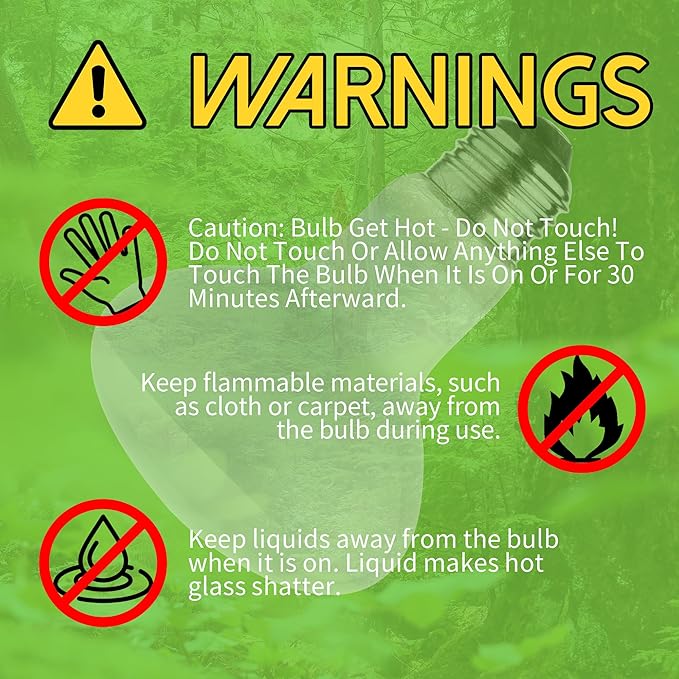 Reptile Heat Light Bulb, 100 Watt UVA Basking Spot Lamp Bulbs, Daylight Heating Spotlight for Turtle, Bearded Dragon, Tank, Lizard, Snake, Leopard Gecko, Chameleon, Ball Python - 4 Pack