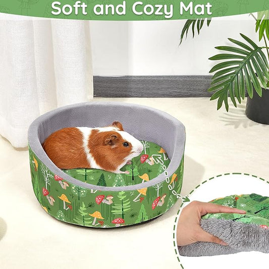 Glittme Soft Rabbit & Guinea Pig Bed - Thick Removable Mat, Machine Washable, Cozy Cuddler Cup Bed for Guinea Pig, Rabbit, Ferret