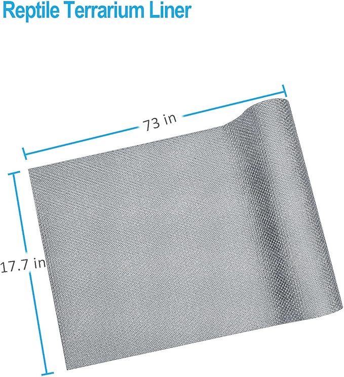 Bearded Dragon Tank Accessories, Reptile Terrarium Liner Substrate for Leopard Gecko, Snake, Lizard and Tortoise, Non-Adhesive Reptile Carpet Bedding for Reptile Tank, Grey