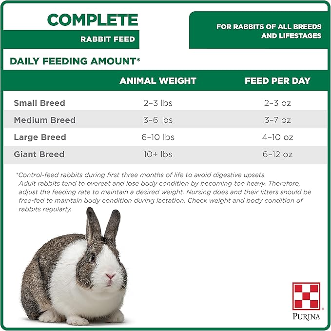 Purina Rabbit Food Complete Pellets, 25 lb