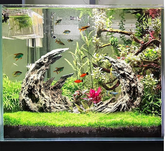 Novelsite Fish Tank Decor- Jagged Canyon Rock Formation ,Made of Solid Sandstone,Suitable for a Variety of Fish Tank Scenes, DIY Planting Moss, Safe and Non-Toxic