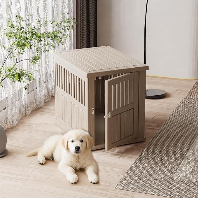 Dog Crate Furniture for Small Dogs Indoor Kennel with Lockable Gate, Easy to Clean