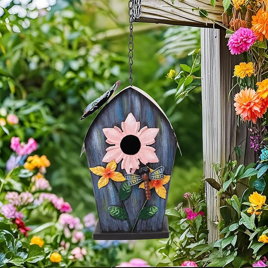 Yinns Metal Bird Houses for Outside Hanging,Wild Bird House Outdoor, Decorative Birdhouse for Home Garden Decor